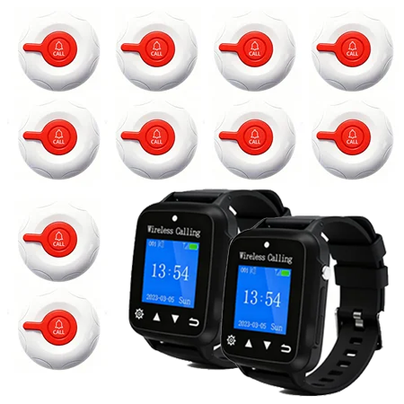 Pack Sécurité Instantanée : 2 Montres Agent + 10 Bipeurs de Caisse